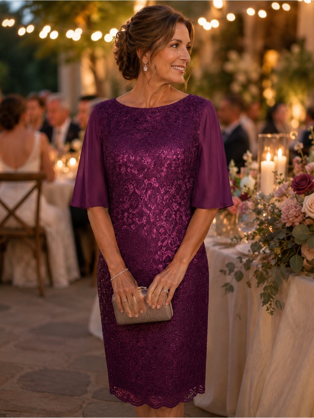 Jessica Howard Burgundy Glitter Lace Sheath Dress Size 8 Midi NWT Cocktail